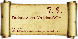 Todorovics Valdemár névjegykártya
